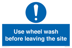 Use wheel wash before leaving the site